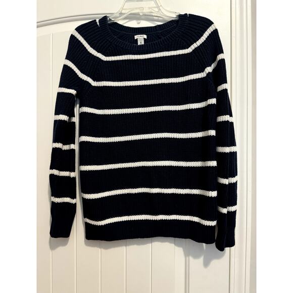L. L. Bean  Sweater Blue with White Stripes Size Medium - Picture 2 of 11